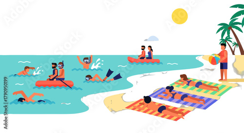 Sun-Kissed Bliss: Beach Recreation and Leisure Activities Under a Coastal Night Sky