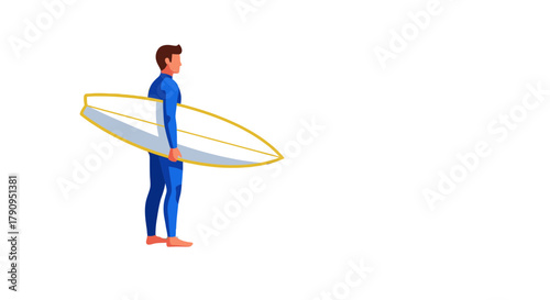 Surfer Contemplates the Vastness, Ready for the Aquatic Adventure Ahead