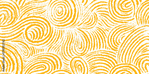 Pasta, spaghetti art seamless pattern Yellow field
