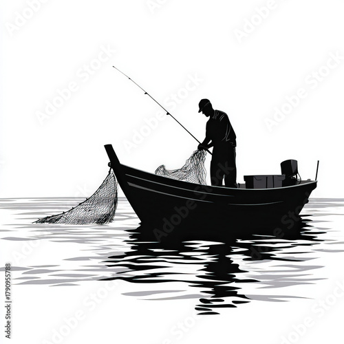 Illustration of Ice fisherm...