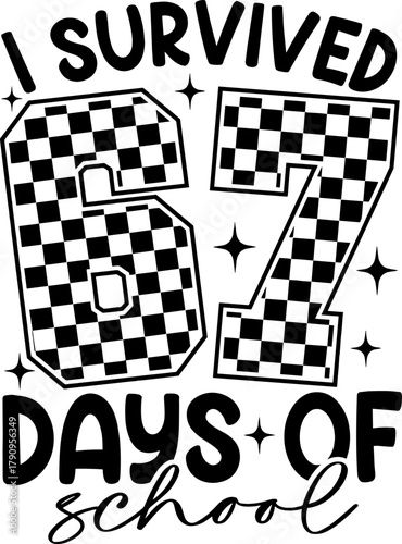 I Survived 6 7 Days Of School Svg, six seven meme school svg