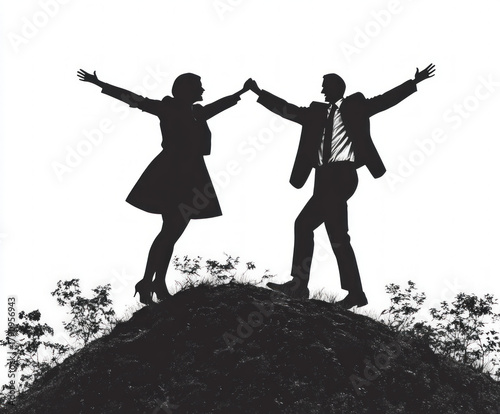achievement silhouette , bl...