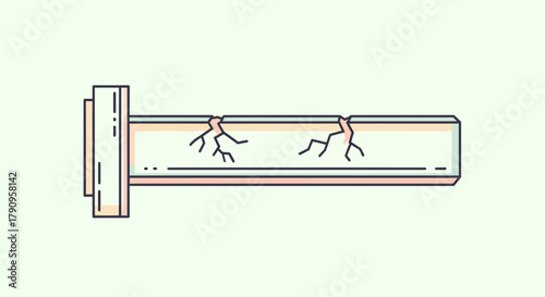 Structural Integrity Depiction: A Damaged Beam Demonstrating Resilience with Cracks