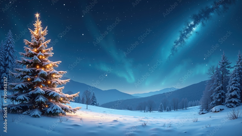 Obraz premium Beautiful starry snow Christmas overlay. Christmas