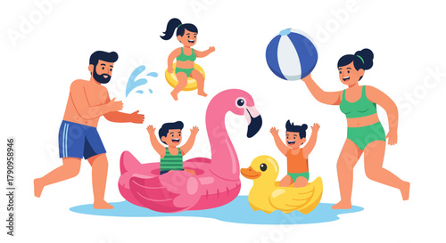 Summer Fun: A Joyful Family Day at the Beach with Water Activities