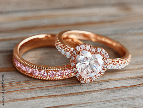 wedding ring in a heart shape