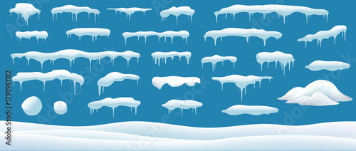 White Snowfall And Blue Background