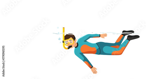 Snorkeling Adventures: Animated Person Enjoying Underwater Exploration with a Mask