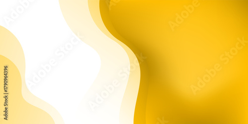Yellow and white gradient wave modern background with space for text and message. vector design