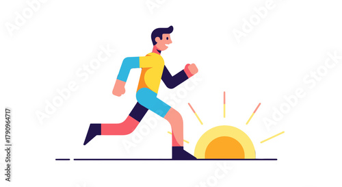 Runner Embracing The Morning Sun And The Hope Of A New Day Is Coming