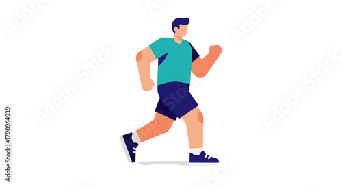 Runner in Motion: Illustrative Depiction of Physical Activity, Healthy Lifestyle Pursuit