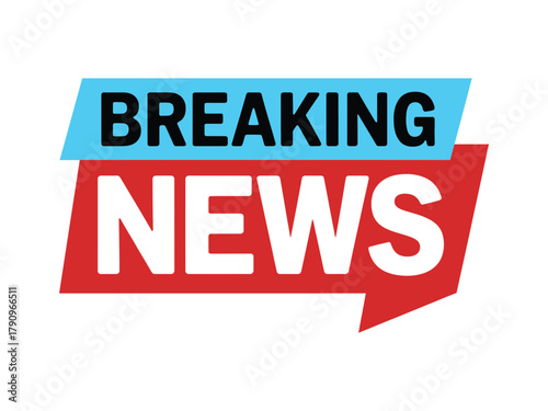 The words "BREAKING NEWS" are displayed prominently in bold white letters on a red banner with a light blue overlay.