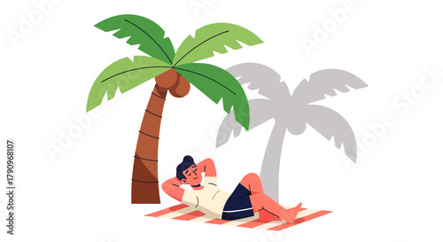 Relaxing Under The Palm Trees In A Tropical Destination For A Perfect Day