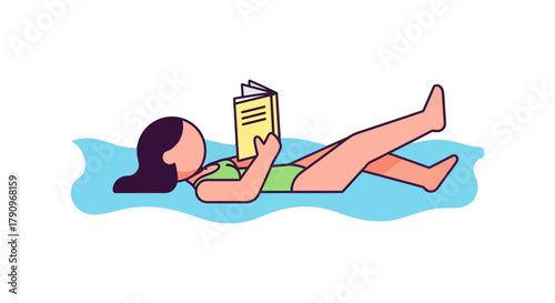 Relaxing With A Book: A Moment Of Leisure Enjoying Peace And Quiet In The Summer