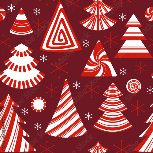 vector design, Christmas tree seamless pattern, abstract cute wallpaper textile 