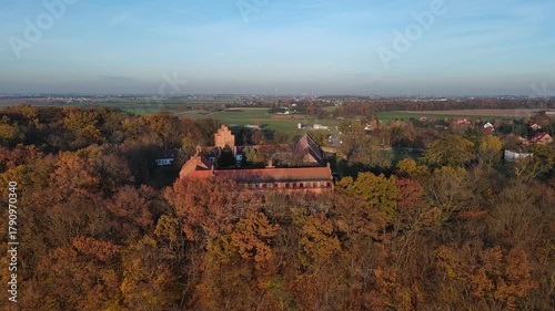 Medieval castle of the Teutonic Order in the village of Zamek Bierzgłowski, Poland.