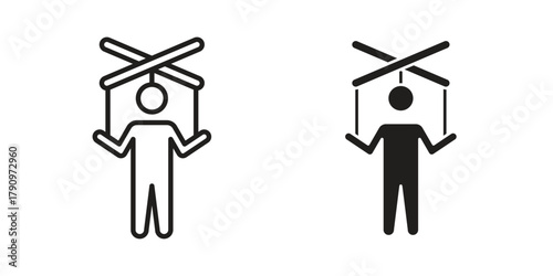 Schilderij op canvas Puppet icon Illustrations, thin line symbol - editable stroke