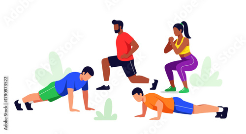 People Doing Workout Exercises And Maintaining Their Physical Health Lifestyle