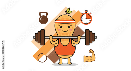 Peanut Athlete Shows Strength While Exercising And Lifting Weights For Enhanced Health