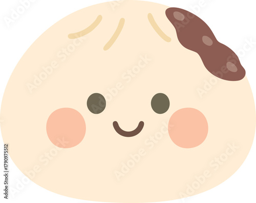 Cute Cartoon Char Siu Bao Illustration