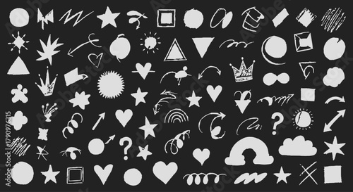 Chalk alphabet and numbers seamless pattern on blackboard