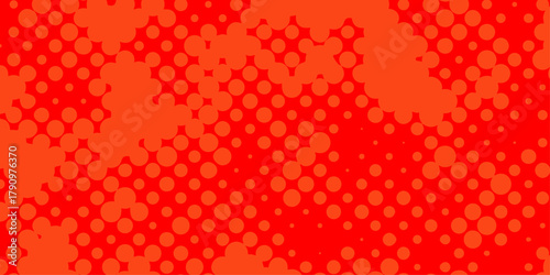 Dots pop art halftone with red background modern art banner template future technology concept design, halftone dots red and white color pattern gradient grunge dotted texture effect background.