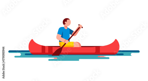 Kayak Adventure: Exploring Peaceful Waters in a Vibrant And Colorful Canoe