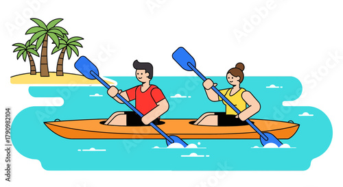 Kayak Adventure On Tranquil Waters: A Couple's Tropical Paddling Expedition