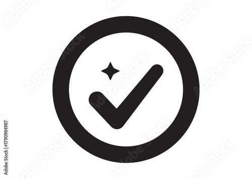 Certified glyph icon, Certified glyph silhouette vector