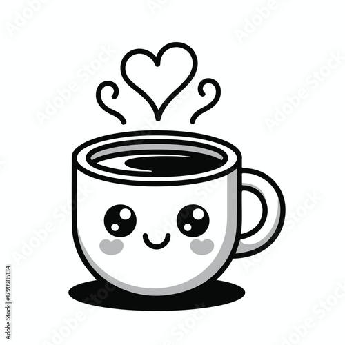 Cute coffee cup with a smiling face