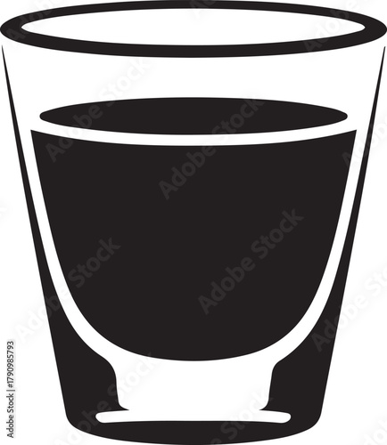 espresso shot glass silhouette vector illustration. Vector Black silhouettes. with white background