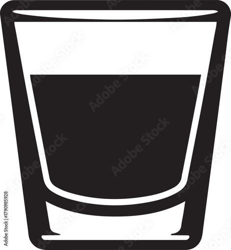 espresso shot glass silhouette vector illustration. Vector Black silhouettes. with white background