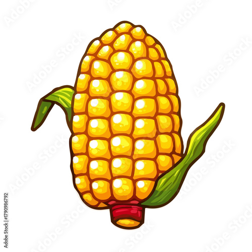 An Icon illustration, corn kernel Collections isolated on a white background, vector, simple flat 2D icon, minimalist design, EPS, simple illustration