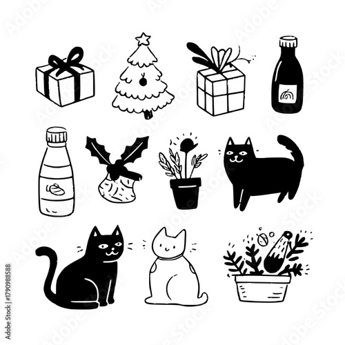 Christmas Vibe Doodle Illustration