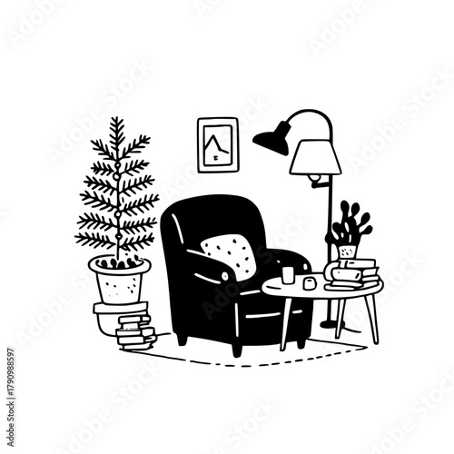 Christmas Vibe Doodle Illustration