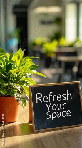Modern Workspace with Indoor Plant Decor: Enhance Productivity and Wellbeing with Greenery and Natural Light Indoors