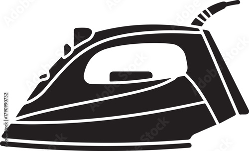 clothes iron. Vector Black silhouettes. with white background
