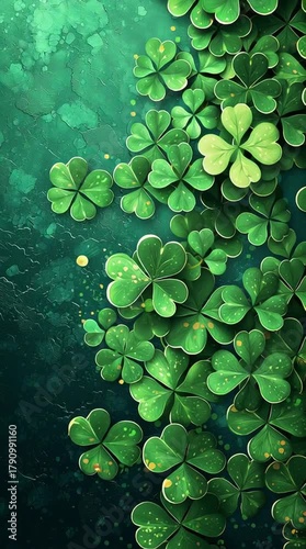 Lush Green Clovers: Nature's Vibrant Background for St. Patrick's Day Celebration