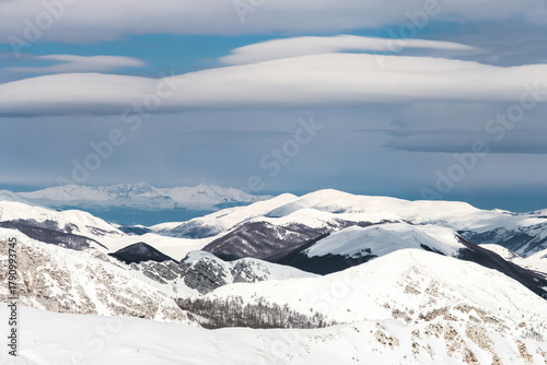 Snow-capped Apennine mountains, Abruzzo Lazio and Molise national park
