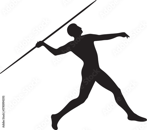 silhouette of a man throwing javelin