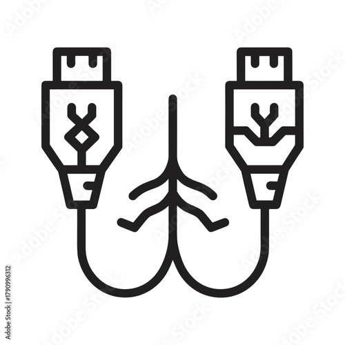 Network cable connector icon