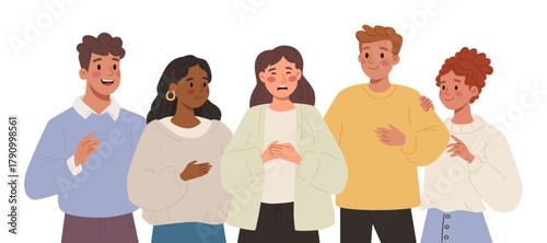 Group of Adults Psychological Support Upset Woman.