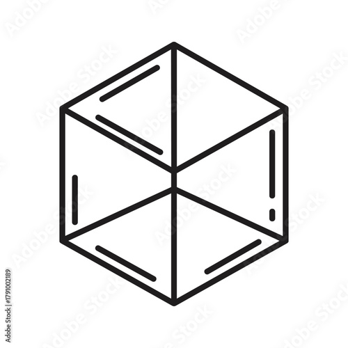 Geometric cube shape, abstract 3d object