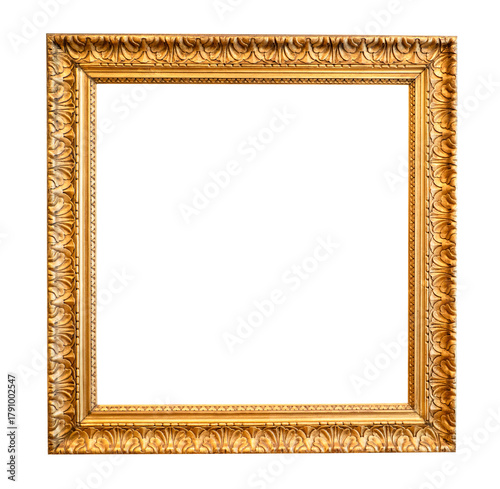 retro square carved golden painting frame cutout