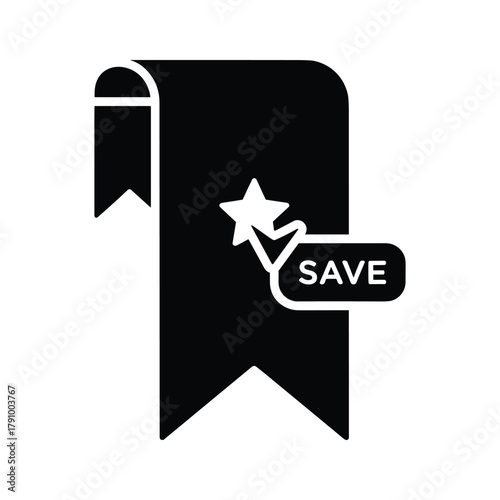 Bookmark icon with a star and save button