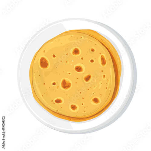 Minimal 2D vector illustration of Roti in flat icon style on a plain white background.