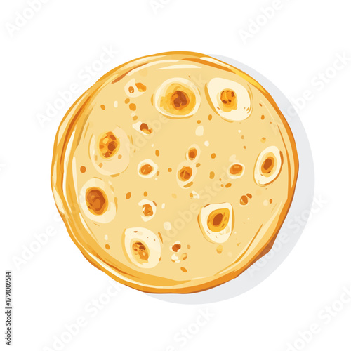 Minimal 2D vector illustration of Paratha in flat icon style on a plain white background.