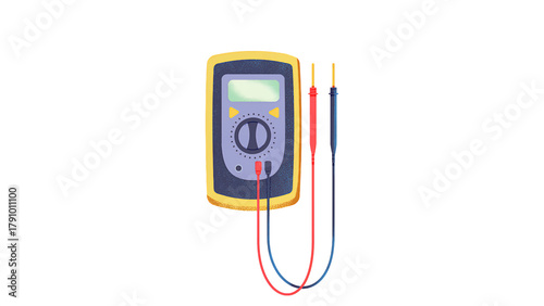 Digital Multimeter Illustration – Electrical Voltage Tester Tool