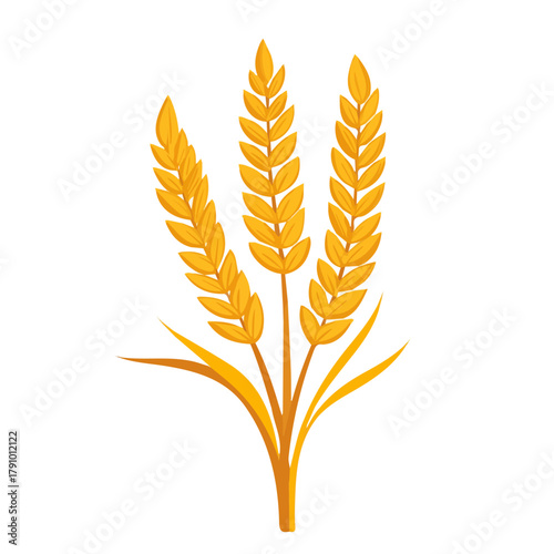 Flat 2D vector illustration of Wheat, simple icon style on a clean white background.