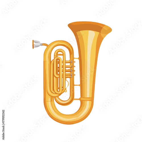 Minimal 2D vector illustration of Tuba Mouthpiece in flat icon style on a plain white background.